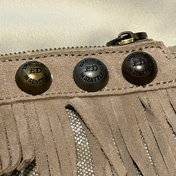 Ed Hardy Ferris Wristlet with Suede Fringe Clutch Bag - Picture 8 of 13